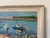 Wood 1970’s Vintage Lake Boats Landscape Oil on Board Painting, Signed For Sale - Image 7 of 12