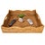 Artifacts Rattan Scallop Collection Square Tray with Cutout Handles in Honey Brown - 20" For Sale - Image 4 of 8