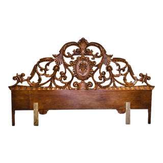 Vintage Widdicomb Style Carved King Size Headboard For Sale