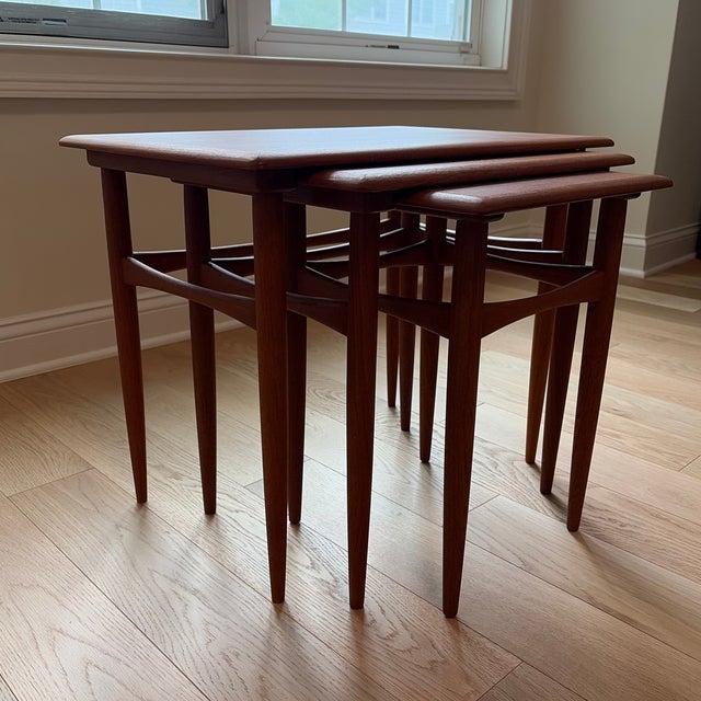 1960s Danish Teak Nesting Tables – Set of 3, Imported For Sale - Image 12 of 12