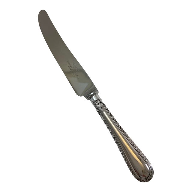 1980s Silver Dinner Knife, Feather Edge . For Sale