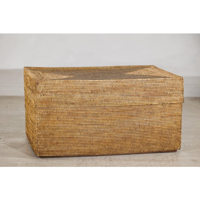 Country Style Rectangular Woven Rattan Storage Box with Lid For Sale - Image 12 of 18