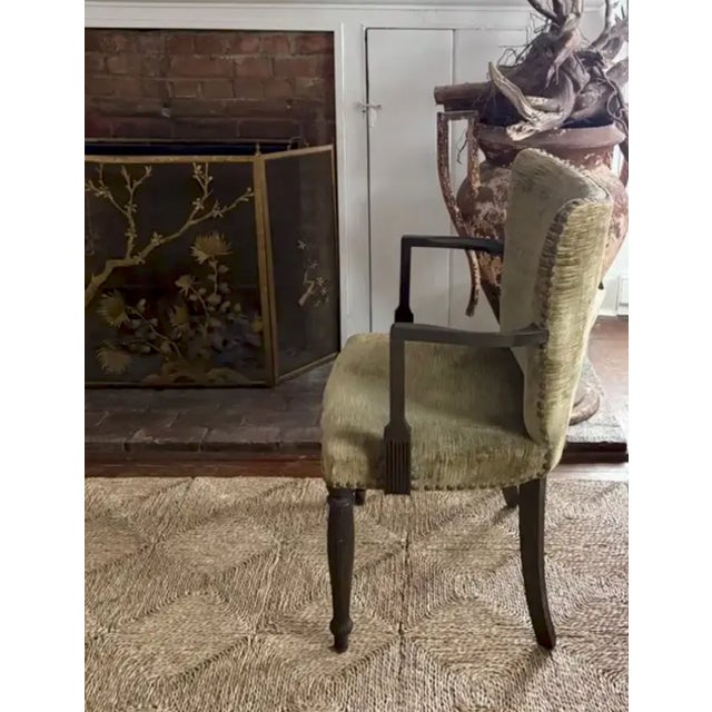 Mid 20th Century Mid Century Arm Chair With Velvet Nail Heads For Sale - Image 5 of 12