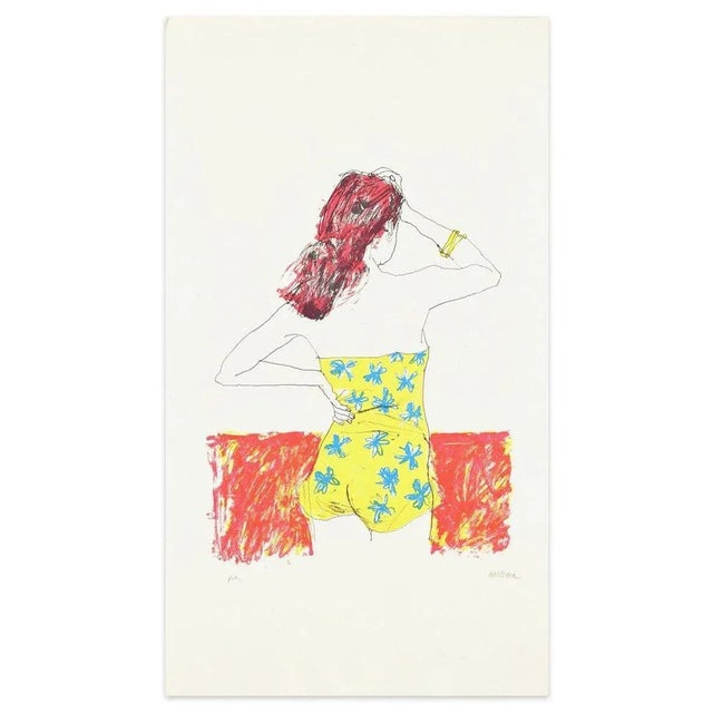Female Figure is a beautiful original color lithograph on paper, realized by the Italian artist Sergio Barletta (Bologna,...