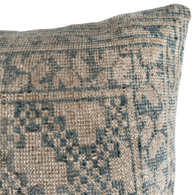 Rustic Vintage Turkish Rug Pillow For Sale - Image 3 of 6
