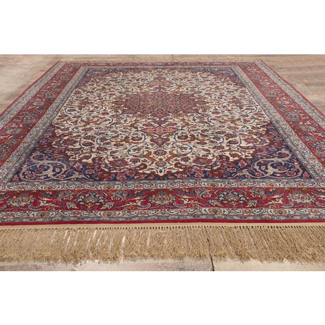Vintage Persian Isfahan Rug, 06'07 X 10'03 For Sale - Image 9 of 10