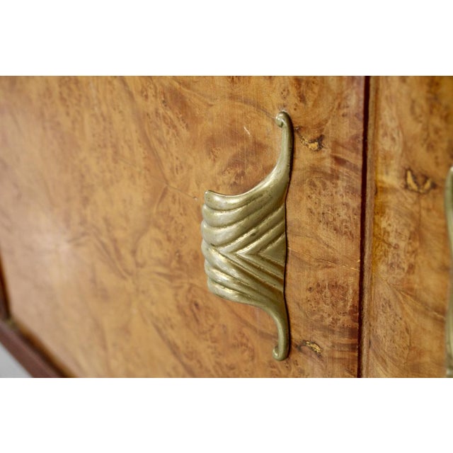 Mid-Century Italian Walnut and Brass Sideboard, 1950s For Sale - Image 9 of 12
