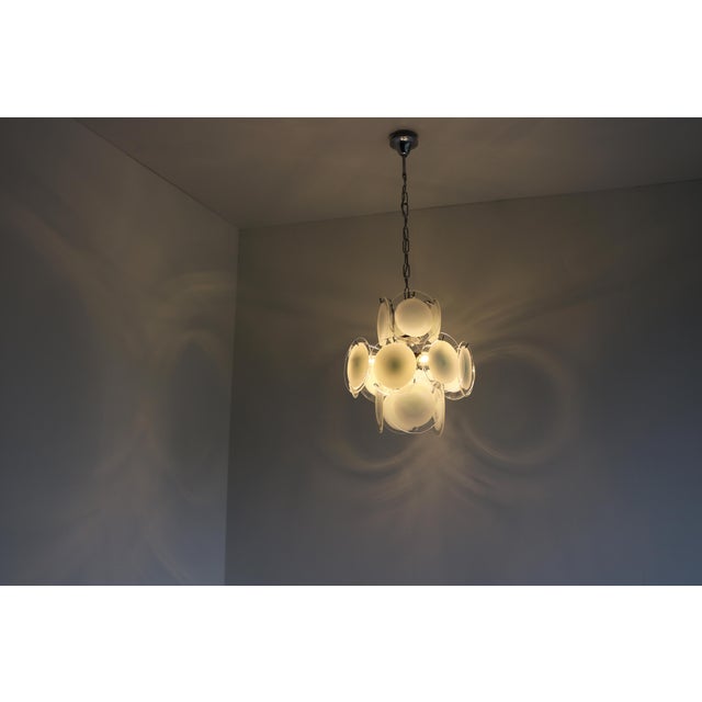 1970s Vintage Italian Murano Glass Disc Chandelier attributed to Gino Vistosi, 1970s For Sale - Image 5 of 16