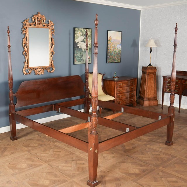 1990s 1990s Attributed to Hickory Furniture Canopy Poster Bed For Sale - Image 5 of 15