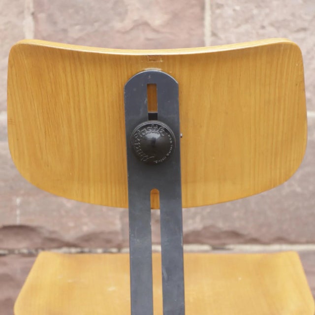Vintage Industrial Adjustable Office Chair For Sale - Image 4 of 5