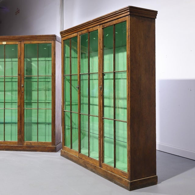 English Matching Pair of Antique Glazed Display Cabinets | Circa 1860 For Sale - Image 3 of 18