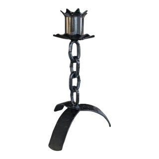 Vintage Brutalist Chain Link Candle Holder For Sale