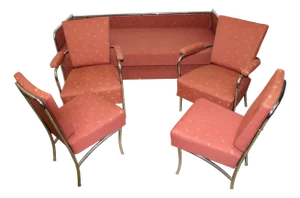 Vintage Sofa, Chairs and Armchairs, 1950s, Set of 5