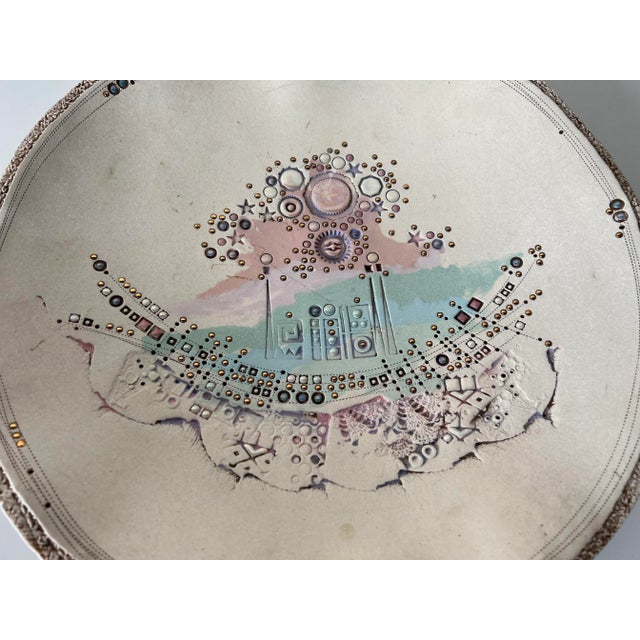 1980s 1980's Vintage Japanese Artistic Decorative Pottery Plate For Sale - Image 5 of 12