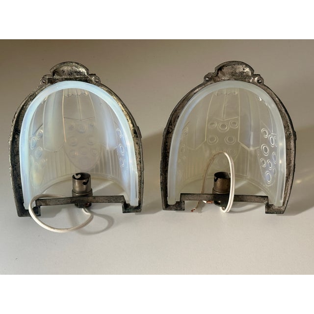 Silver Art Deco Wall Sconces by Georges Leleu, 1930, Set of 2 For Sale - Image 8 of 18