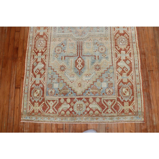 Early 20th Century Blue Antique Persian Malayer Rug For Sale - Image 5 of 6