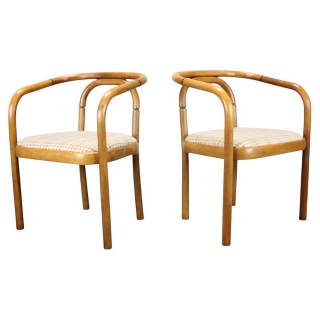 Bentwood Armchairs attributed to Antonín Šuman for Ton, Former Czechoslovakia, 1980s, Set of 2 For Sale - Image 16 of 16