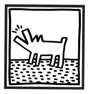 Keith Haring, Barking Dog, Paper, Framed