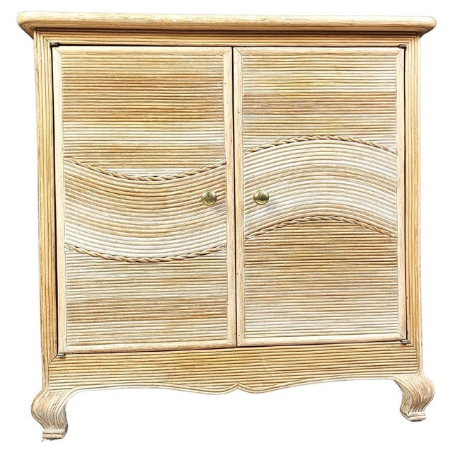 Brown Vintage Pencil Reed Cabinet, 1970s For Sale - Image 8 of 8