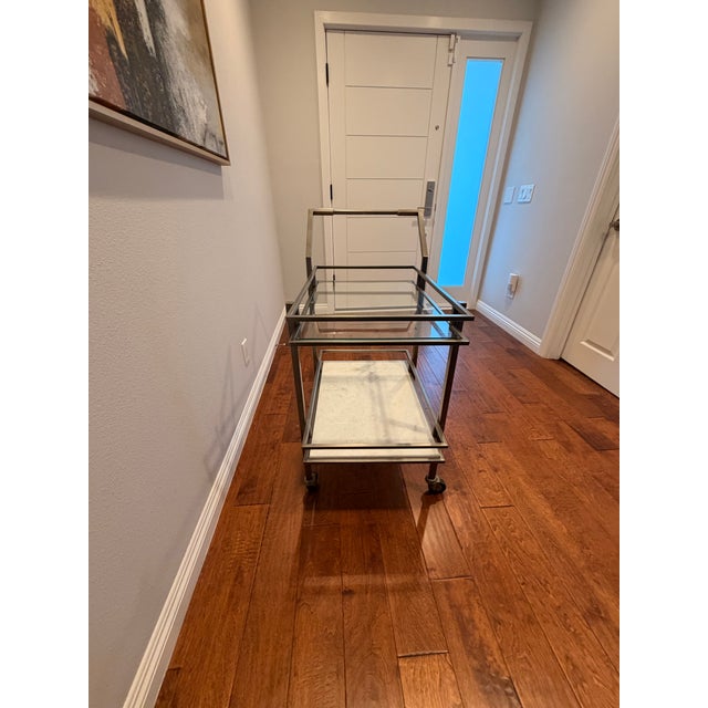 Crate & Barrel Renee Bar Cart For Sale - Image 10 of 13