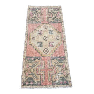 1950s Turkish Orange & Tan Rug For Sale