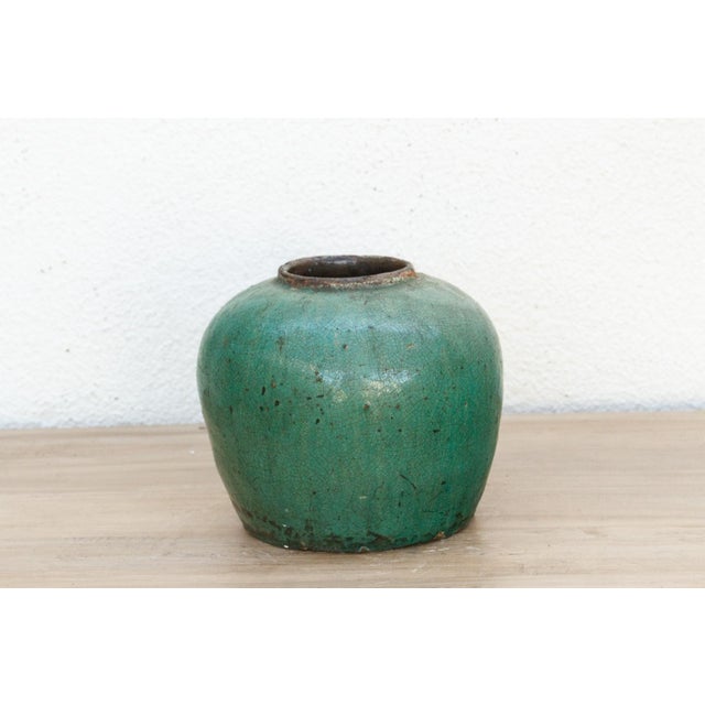 Tidal Moss Asian Ceramic Pot For Sale - Image 4 of 8
