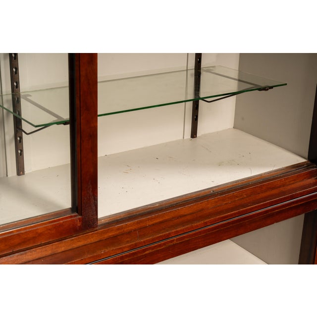 Early 20th Century Oak Display Cabinet With White Interior For Sale - Image 12 of 15