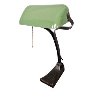 Vintage German Banker's Lamp, 1920s For Sale