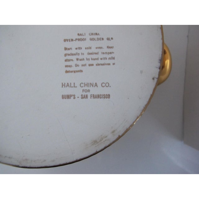 Ceramic Mid 20th Century Gump’s Golden Glo Weave Covered Casserole by Hall China For Sale - Image 7 of 7
