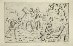 Paul Emile Colin, The Harvest, Etching, 1930s