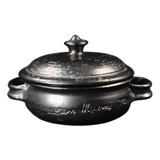 Vintage Pot with Glazed Stoneware Lid by Jean Marais, 1970 For Sale