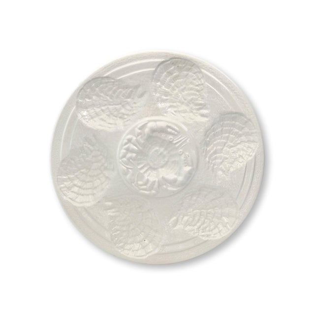 French Antique French Sarreguemines Oyster Plate W/ Crab For Sale - Image 3 of 4