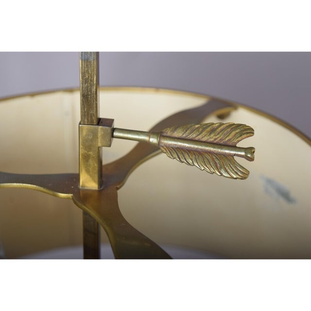 Vintage French Brass Bouillotte Table Lamp with Red Shade, 1960s For Sale - Image 14 of 16