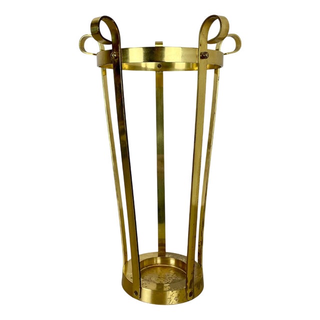 Hollywood Regency Brass Umbrella Stand, Italy, 1970s For Sale