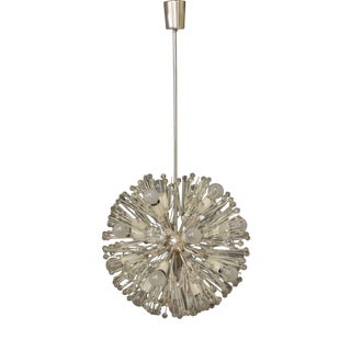 Large Silvered Snowball Pendant Lamp in the style of Rupert Nikoll, 1950s For Sale