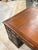 Antique English Georgian Mahogany Partners Desk With Tan Leather Inlaid Top and Brass Hardware For Sale - Image 4 of 9