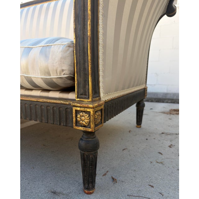 2000 - 2009 Dennis and Leen Ebonized and Giltwood Settee For Sale - Image 5 of 11