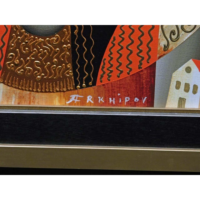 Textile Anton Arkhipov "My Buffalo" Hand Signed Oil on Canvas With Artist Custom Framed For Sale - Image 7 of 7