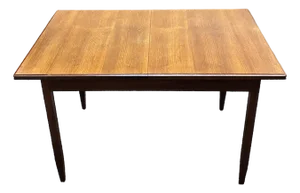 Mid Century Modern Extending Teak Dining Table W/ Butterfly Leaf by White & Newton, Uk c.1960