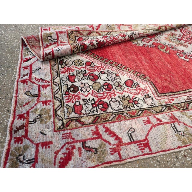 Raspberry Red Galerie Shabab Collection Mid-20th Century Turkish Oushak Accent Rug For Sale - Image 8 of 8