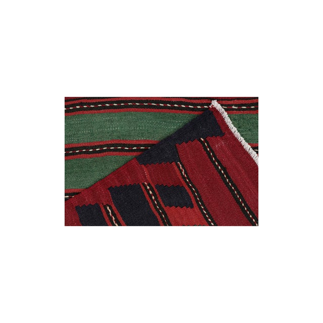 Textile Vintage Persian Bidjar Kilim in Red, Blue and Green Geometric Patterns by Rug & Kilim For Sale - Image 7 of 7