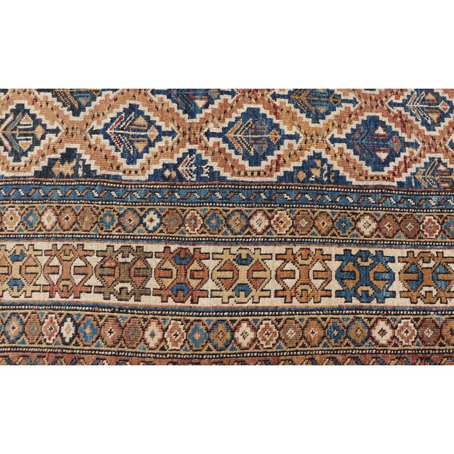 Antique Caucasian Shirvan Rug With Geometric Lattice Tribal Design Pattern For Sale - Image 12 of 14