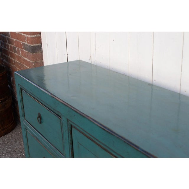 Asian Celadon Blue Credenza For Sale - Image 4 of 11