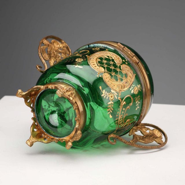 Gold Glass and Gilt Metal Jewelry Box For Sale - Image 8 of 9