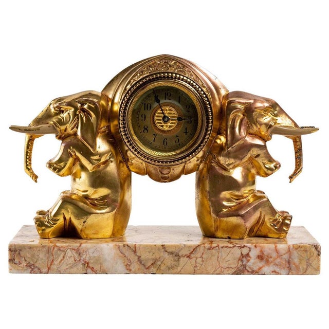 Small Clock with Elephants For Sale - Image 10 of 10
