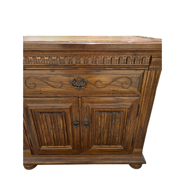 Brown 1990s Ethan Allen Royal Charter Oak Nightstand End Table Cabinet For Sale - Image 8 of 15