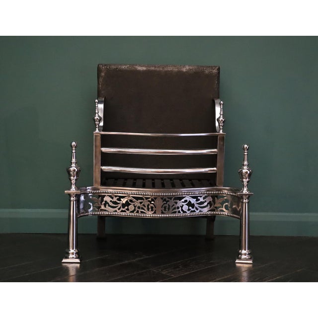 Free-Standing Polished Steel Fire Grate, 1990 For Sale - Image 6 of 6