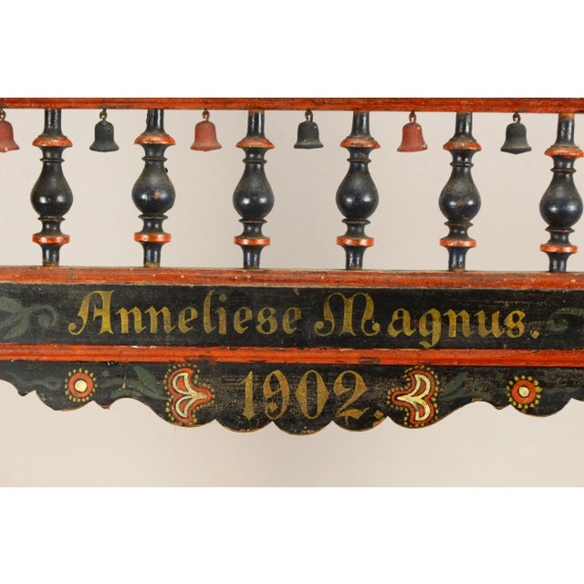 Dated 1902 German Schwälmer Folk Art Wedding Chair For Sale - Image 11 of 18
