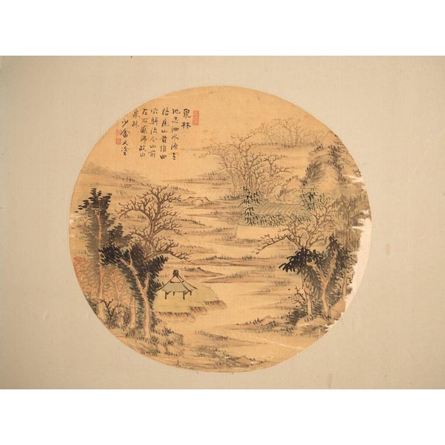 Antique Japanese Two-Panel Screen with Mounted Paintings, Japan, 1900 For Sale - Image 3 of 10