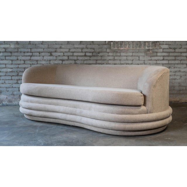 Vladimir Kagan style sofa, circa 1990s. Was originally custom made to order for Newport, RI Designer's estate. Postmodern...